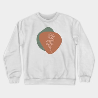 Abstract Terracotta Shapes and Roses Drawing Organic forms abstract art Crewneck Sweatshirt